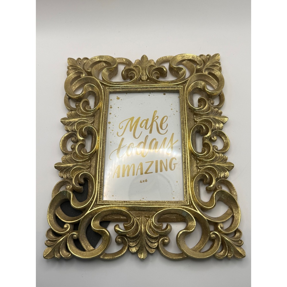 Restoration Hardware Gold Baroque Style 4x6 Picture Frame Tabletop‎ Decor - Picture 4 of 5